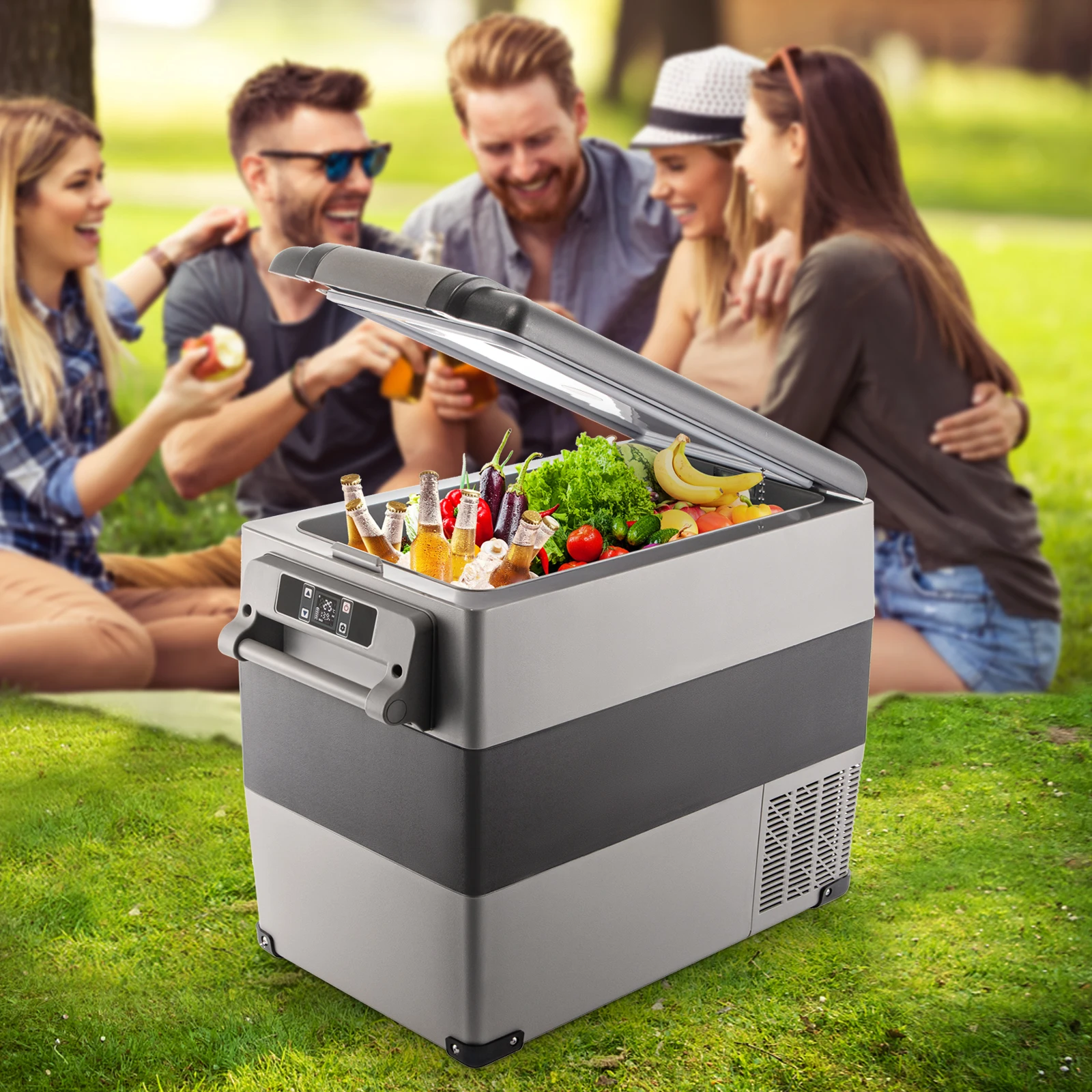 Succebuy 20/22/35/45/55L Car Refrigerator Mini Fridge Freezer Portable Compressor Cooler 12/24V DC 110-240V Ice Box for Camping