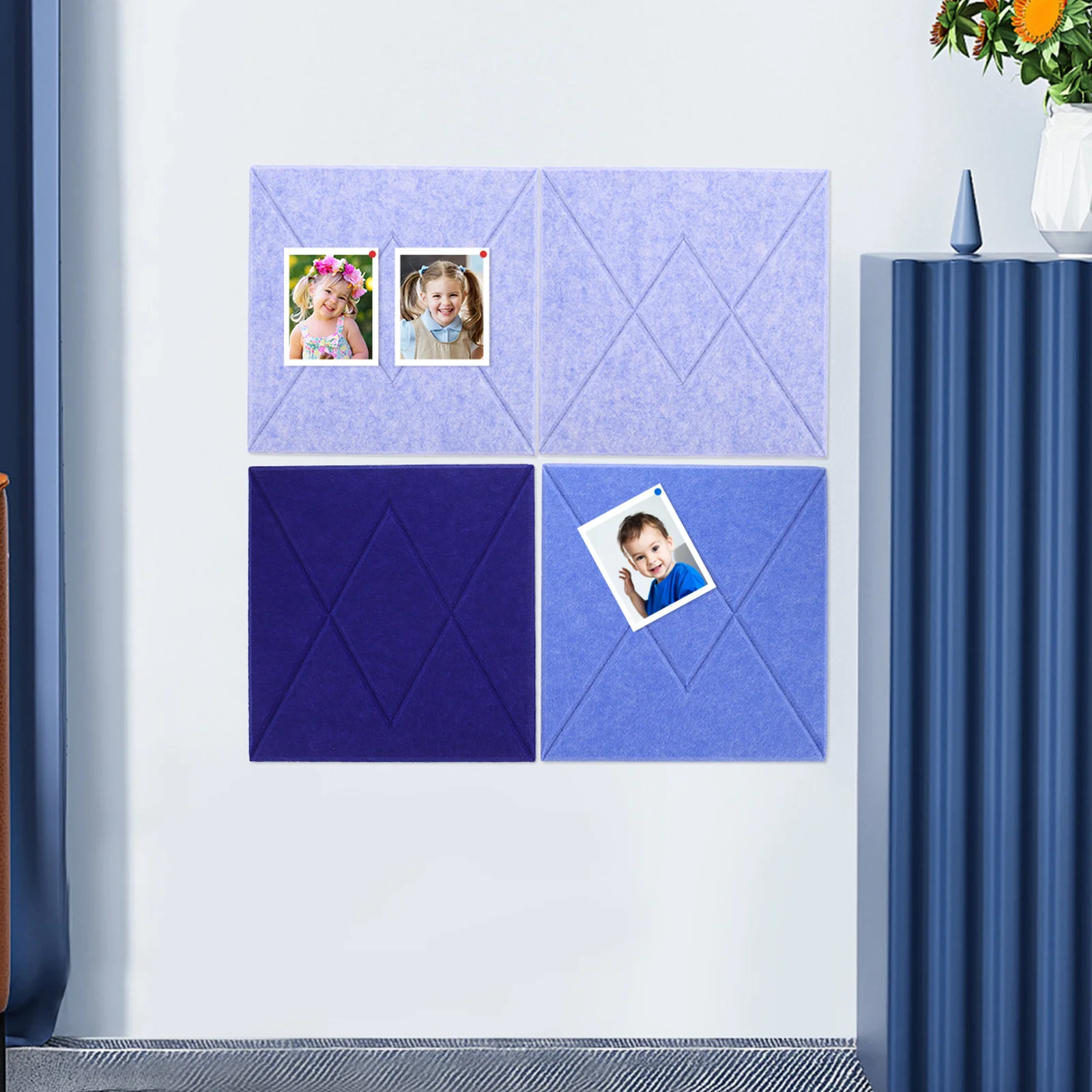 6 قطعة بلاط الحائط اللباد نمط الخامس مخطط لينة لوحة الإعلانات الزخرفية لغرفة مكتب الفصول الدراسية صورة متعددة الوظائف #6