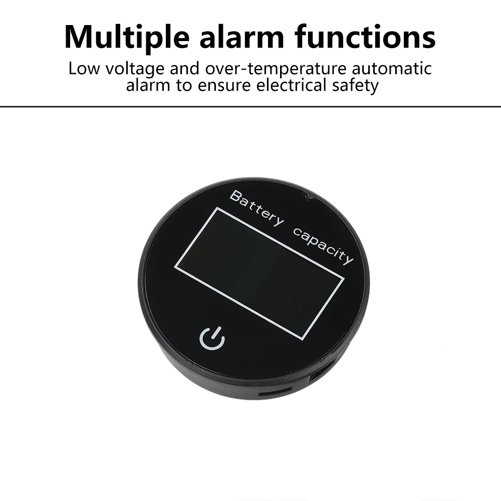 Runder LCD-Digital-Multifunktions-Touchschalter 10-100V DC Batteriespannung Ladezustand & Temperaturanzeige Haussicherheitsalarm – Detail 10