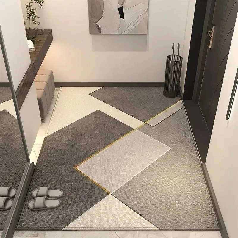 

Light Luxury Entrance DoorMat Simple Lines Large Area Living Room Coffee Table Carpet Bedroom Bedside Cloakroom Soft Floor Mat