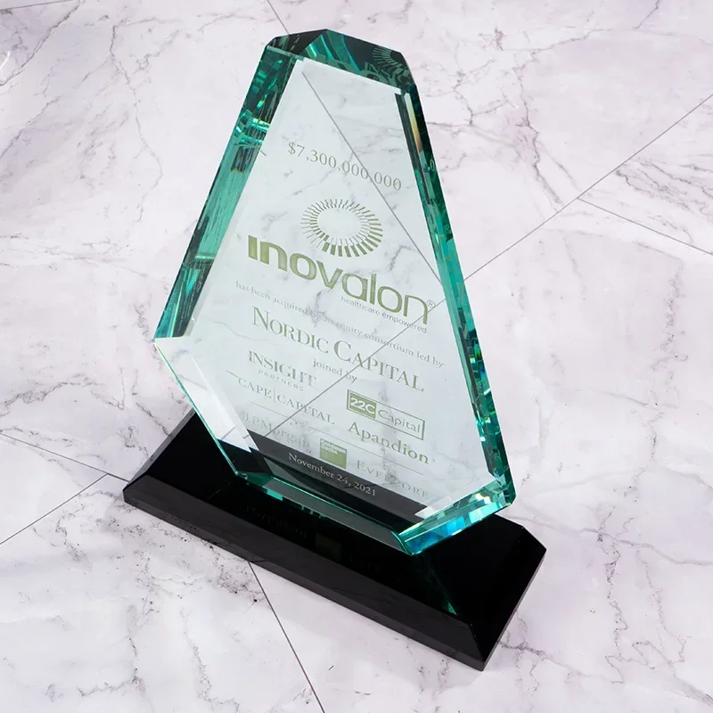 

Customized Transparent Crystal Trophy Company, Awards Engraving Medal, Souvenir Company, Excellent Employee, Annual Meeting, 1Pc