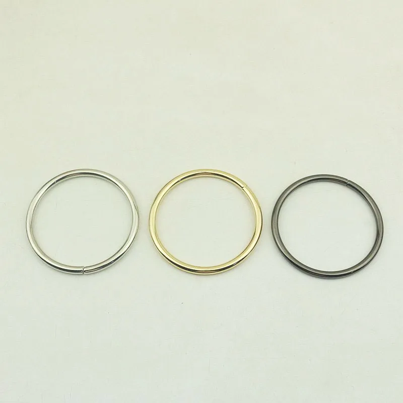 10Pcs Unwelded O Ring Metal Round Circle 50mm for Clothing Handbag Decoration Button Hardware Leather Crafts Accessories