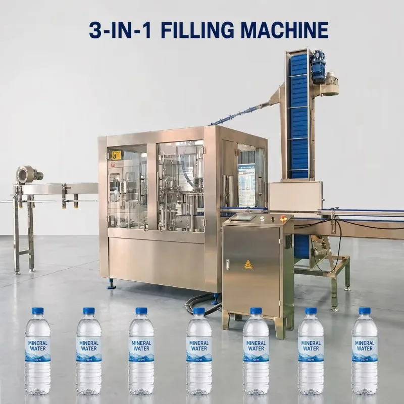Automatic 3-in-1 Water Bottle Filling Machine Rotary Rinsing Capping PET Line Custom