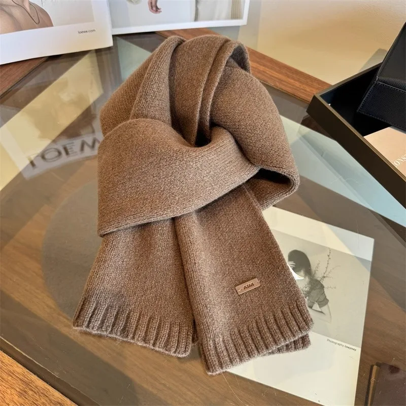 High Quality 100% Wool Scarf Women Men Autumn Australian Pure Wool Knitted Muffler Female Male Solid Simple Decorate Scarves