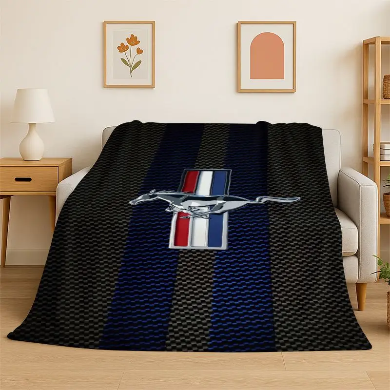 Retro M-Mustang Racing Car Soft Flannel Throw Blanket,Cozy Blanket for Bed,Couch,Sofa,Bedroom,Living Room,Travel,Picnic