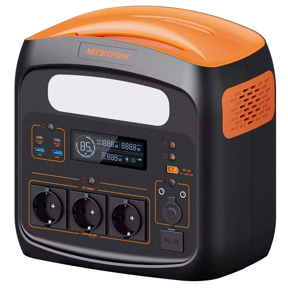 NECESPOW N1200 1800W Tragbare Powerstation Solargenerator 1024Wh LiFePO4-Batterie Notfall-Energiespeicher Camping Wohnmobil