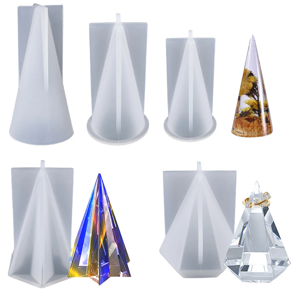 Diy Crystal Epoxy Resin Mold Multi-cornered Cylindrical Epoxy Mold Pendulum Decorative Jewelry Silicone Candle Mold