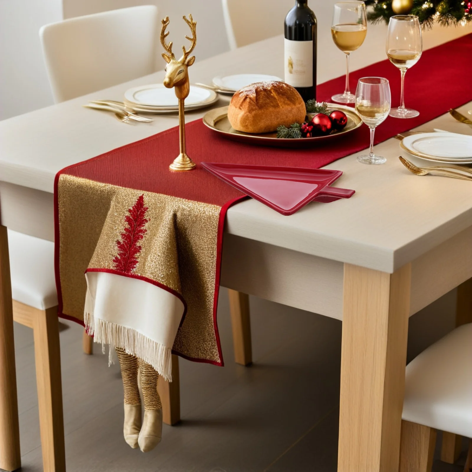 

Versatile Christmas Tree Ceramic Tray - Smooth Surface Snack Plate for Easy Serving and Cleaning Size M Holiday Dessert Platter