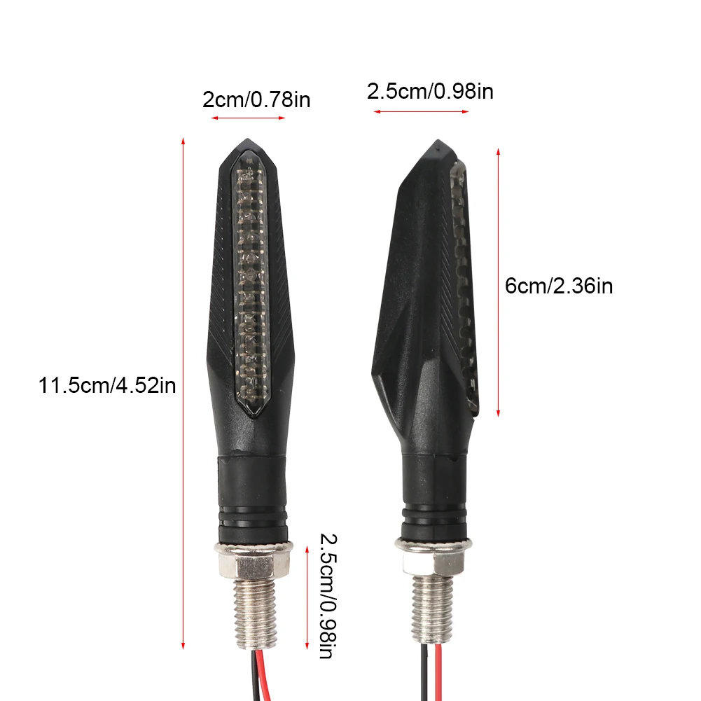 2 szt. Kierunkowskazów motocyklowych kierunkowskazów kierunkowskazów z sekwencyjnym bursztynem