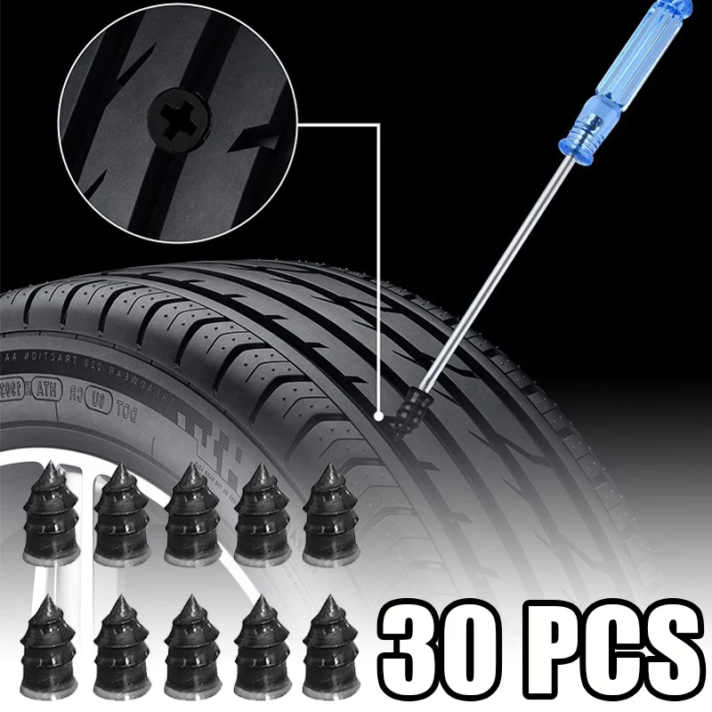 

30Pcs Car Vacuum Tyre Repair Set Nail Kit for Wheels Car Motorcycle Rubber Tubeless Tire Repair Tool Glue Free Repair Tire Nail