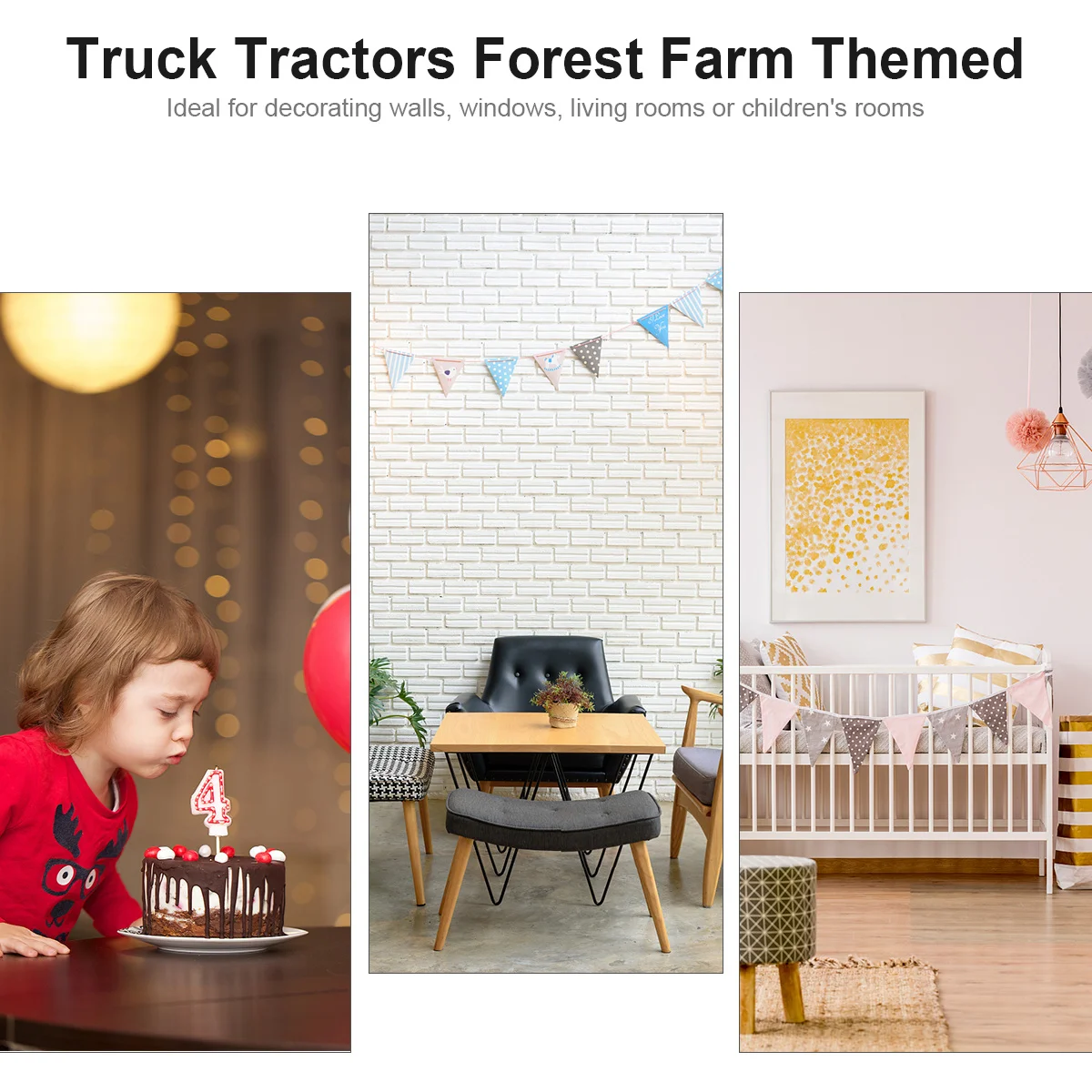 

2Pcs Baby Birthday Supplies Nonwoven Durable Safe Funny Backdrop Photos Party Decorations Forest Farm Theme Baby Banner