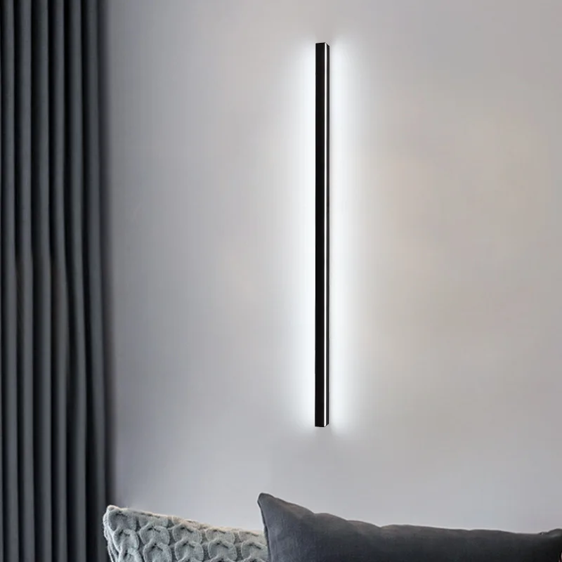 

Minimalist bedroom, bedside lamp, home decoration, extremely narrow and elongated wall lamp, background wall lamp, room lighting