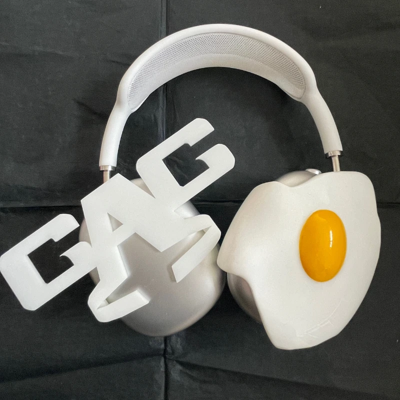 

Original Fried Eggs Airpods Max Case Cover Ornament Custom Design Resin Airpods Protective Case Headset Accessory for Y2K Gift