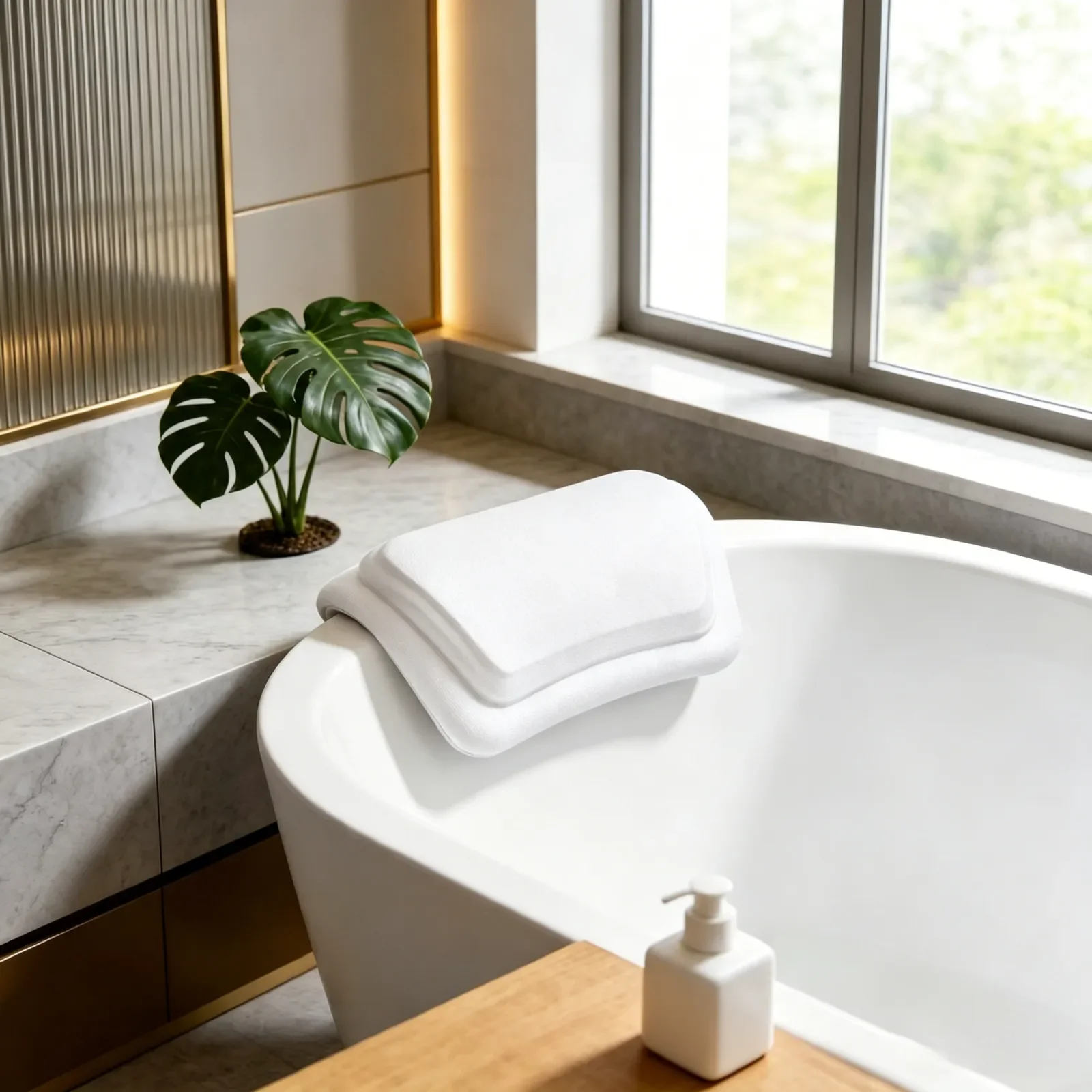 

SPA Bath Pillow Non-slip Bathtub Headrest Soft Waterproof Bath Pillows with Suction Cups Easy To Clean Bathroom Accessories