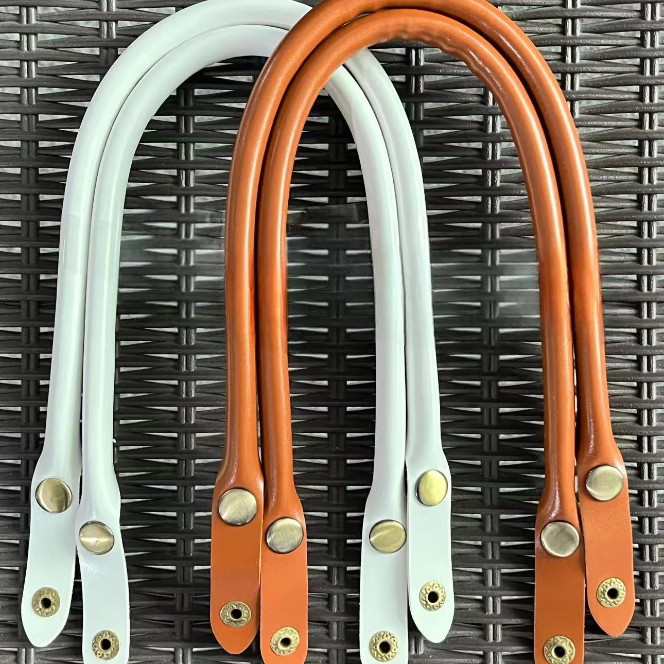 

2pcs Premium Wallet Handles with Golden Buttons Long Retro Style Bag Straps for DIY Handbags, Mom Bags, Durable & Stylish Handle