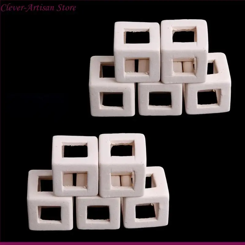 E06B Aquarium Decor Ceramic Cubic Cave House for Betta Cichlid Hiding Rest Spawning