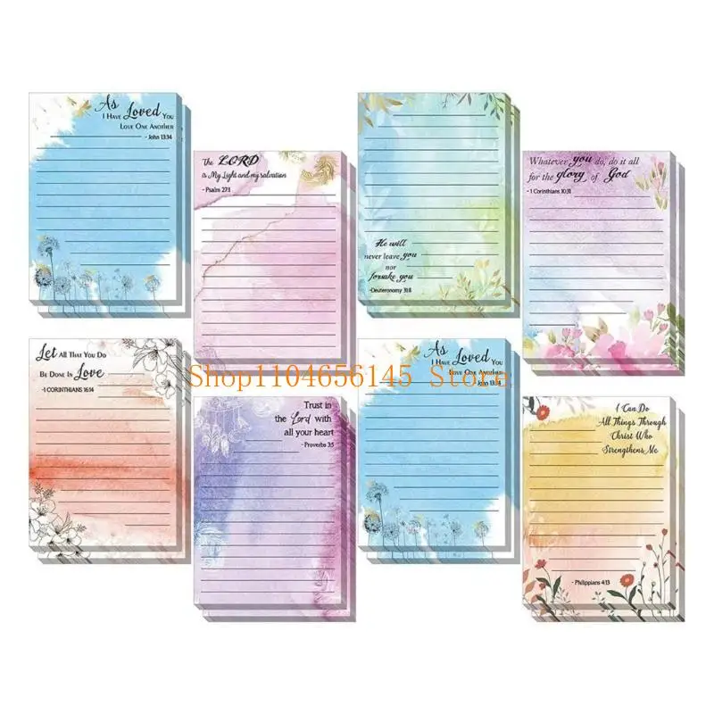 6/8 Pieces Self-Adhesive Memo Pad Lined Sticky Notes Memo Post Stickies Flower Sticky Notes Coloured Notepads for School