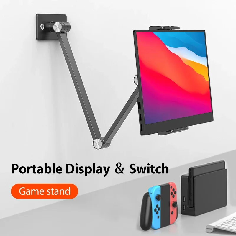 

Adjustable Tablet Wall Mount Phone Stand Long Arm 360 Degree Rotatable Height Angle Desk Bed Holder for 4.7-12.9 Support Ipad