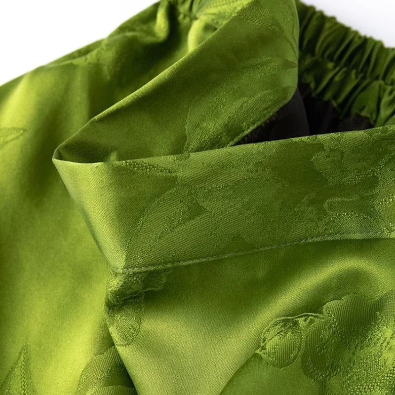 تنورة Birdtree 100% من حرير التوت الأخضر، فساتين مستقيمة للنساء من قماش الجاكار بخصر مطاطي وفتحة جانبية، صيف 2025 جديد D57211JF