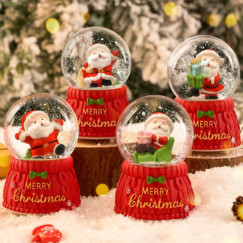 

Christmas Decoration Desktop Ornament Santa Claus Crystal Ball Gift Small Toy Present Decorazioni Natalizie Room Decoration