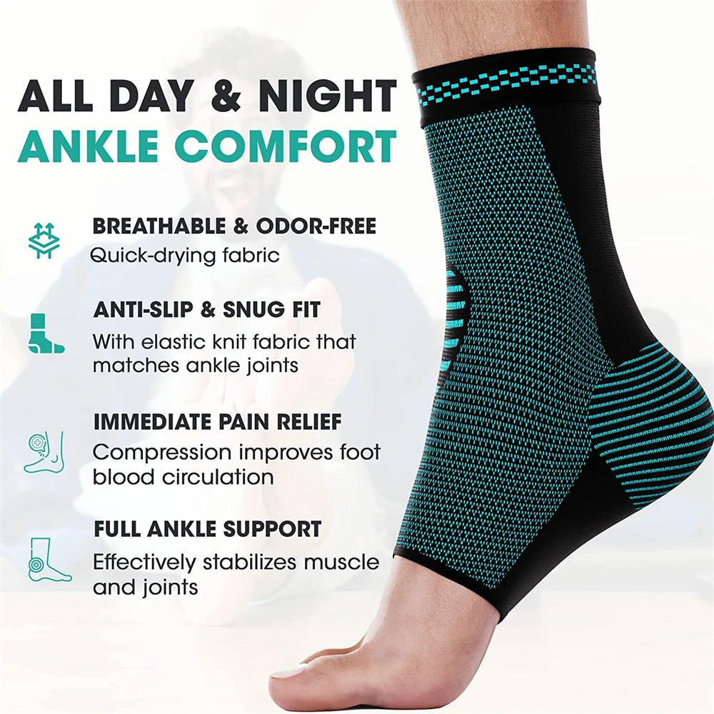 1 Pair Ankle Brace for Women Men, Ankle Support Sleeve Ankle Wrap, Compression Ankle Brace for Sprained Ankle, Plantar Fasciitis