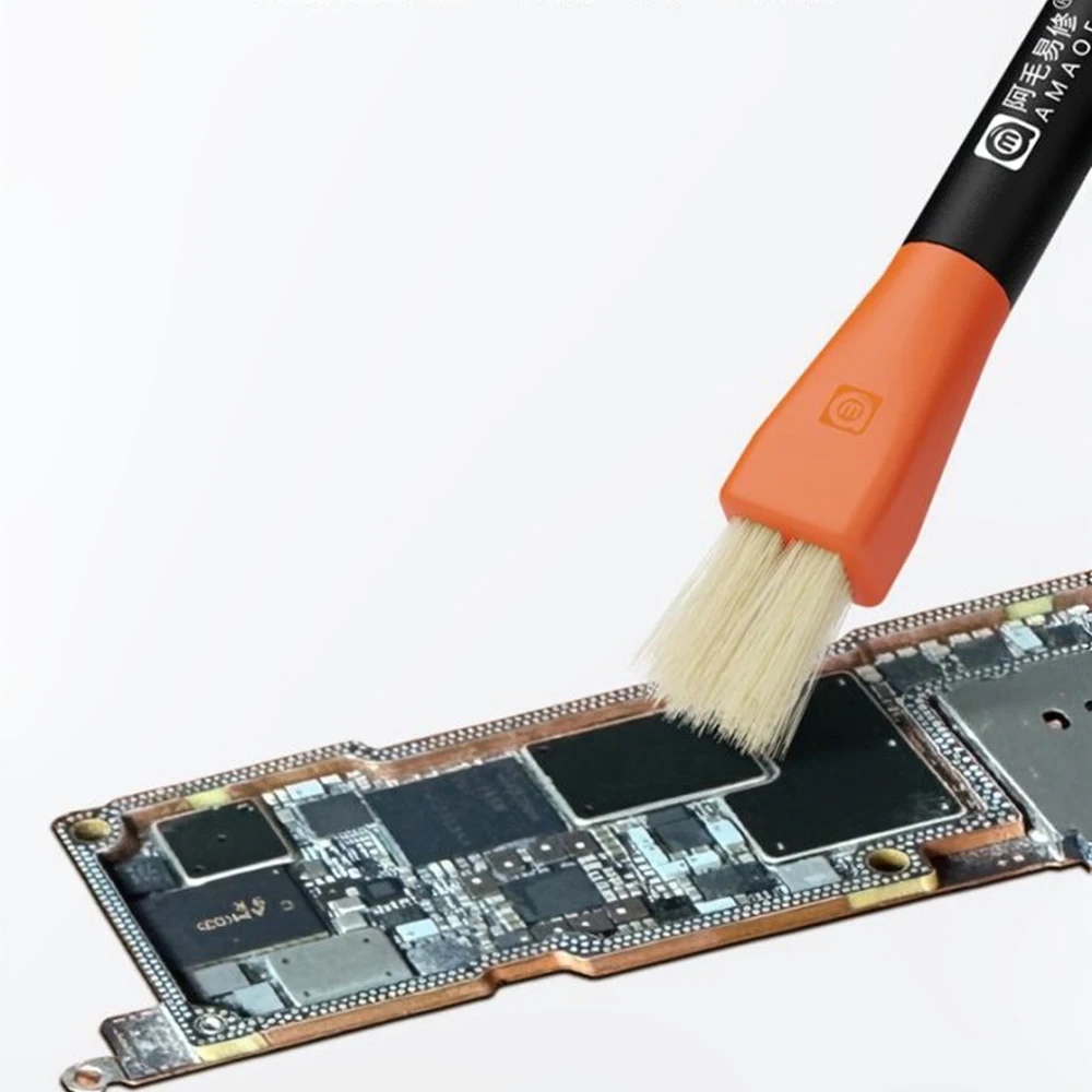AMAOE M91 Double-Head Brush Replaceable Anti Static Dust Brush For Mobile Phone Tablet PCB BGA Repair Soldering Tin Remove Tools
