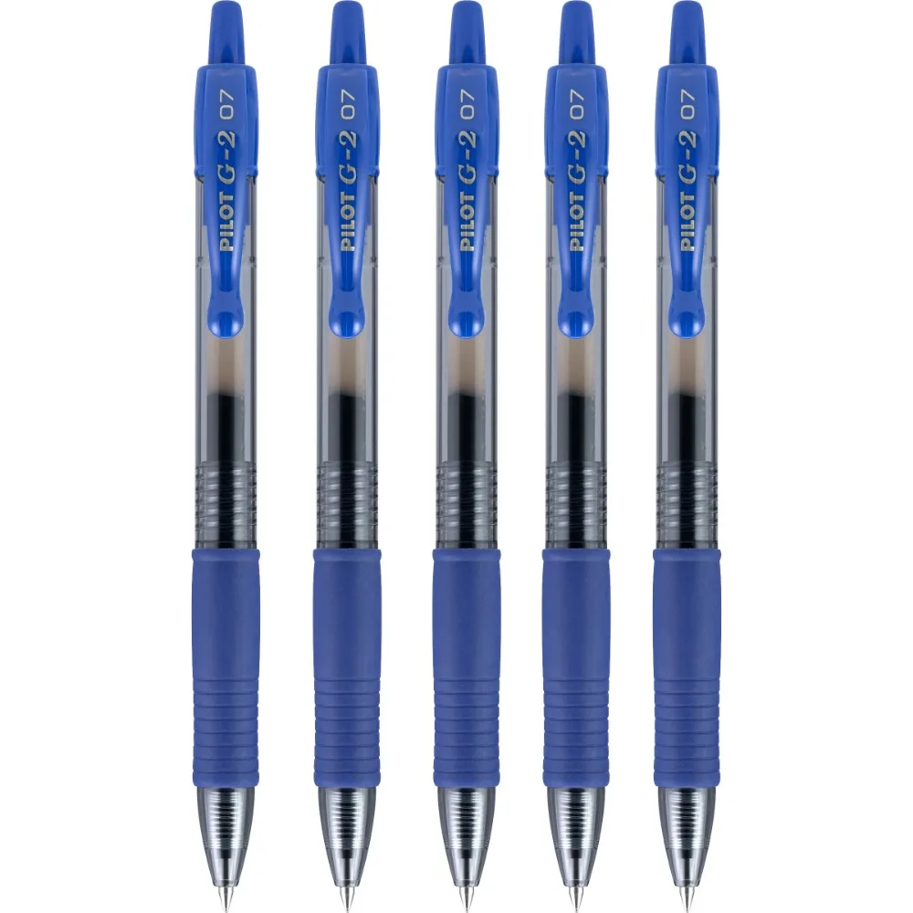 Retractable Gel Pens, Fine Point (0.7 mm), Blue Ink, 5 Count 588909355 image 4