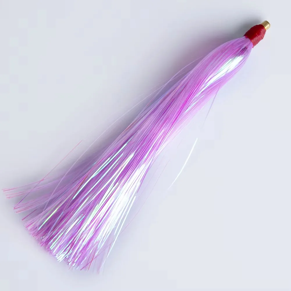 50 stücke Mix Farbe Kupfer Kopf Mylar Flash Teaser Trolling Rock Köder Künstliche Bucktail Jig Angeln Lockt Tintenfisch Rock Köder angelgerät – Detail 11