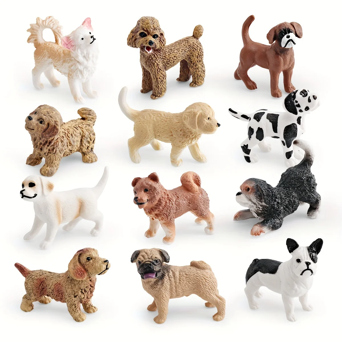 Modelo de Animal Simulado, Miniatura de Perro, Shiba Inu, Chihuahua, Shar-Pei, Bulldog, Golden Retriever, Adorno