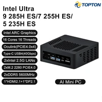 Topton Mini PC Gamer 15th Gen Intel Ultra 9 285H ES 7 255H ES OCuLink USB4 2x2.5G LAN 2xPCIe Desktop Computer Windows 11 WiFi6E