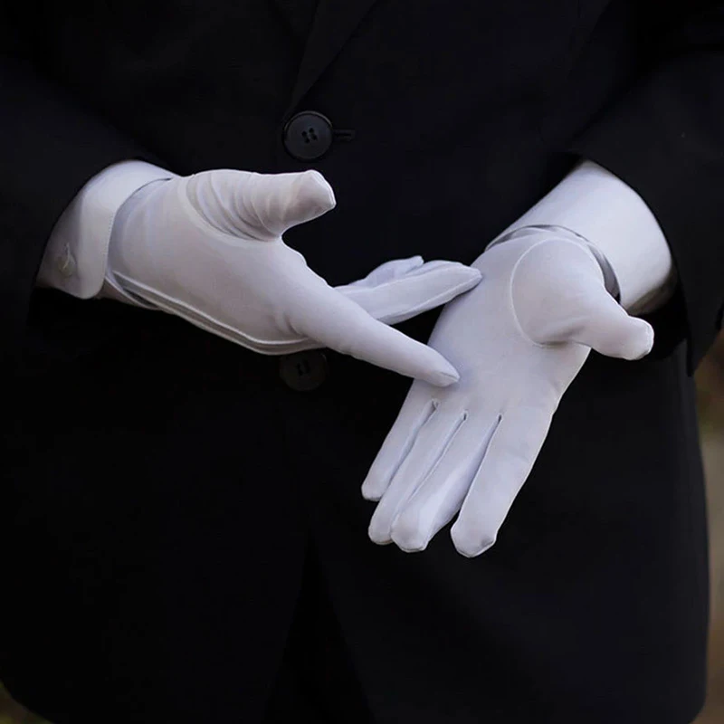 White Formal Gloves Men Women Etiquette Reception Honor Guard Hands Protector Parade White Gloves Formal Full Finger Glove