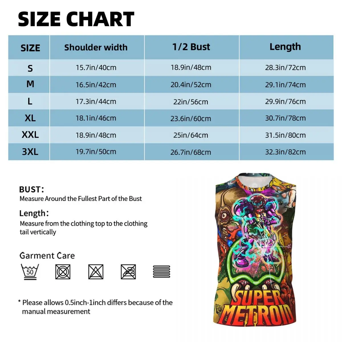 Super Metroid Large Game Men Printed Sleeveless T-shirt Casual Hip Hop Street Style Beach Holiday Tank Tops