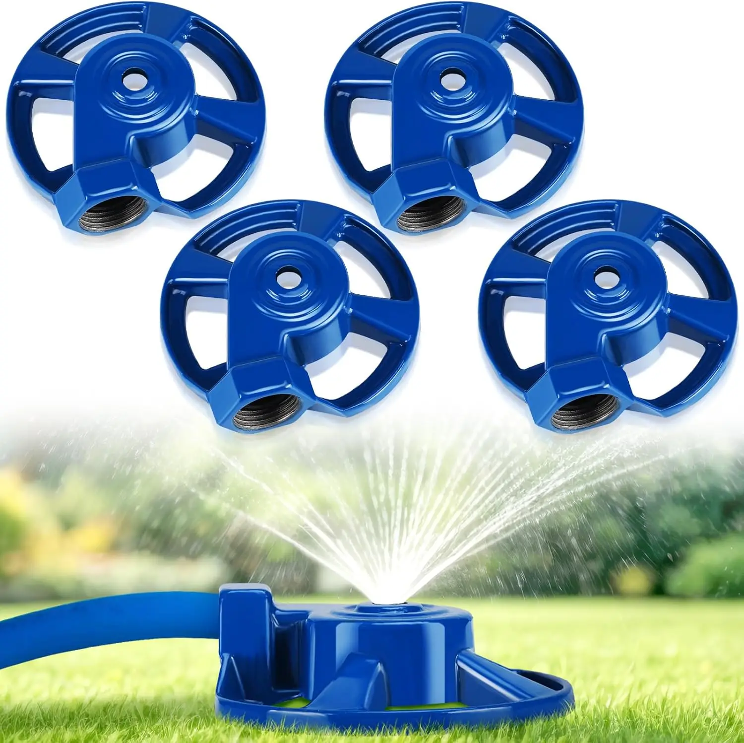 

4 Pack Cast Iron Circular Spot Sprinkler Reliable Metal American Threaded Joints Water Sprinkler for Lawn Garden Yard Ir