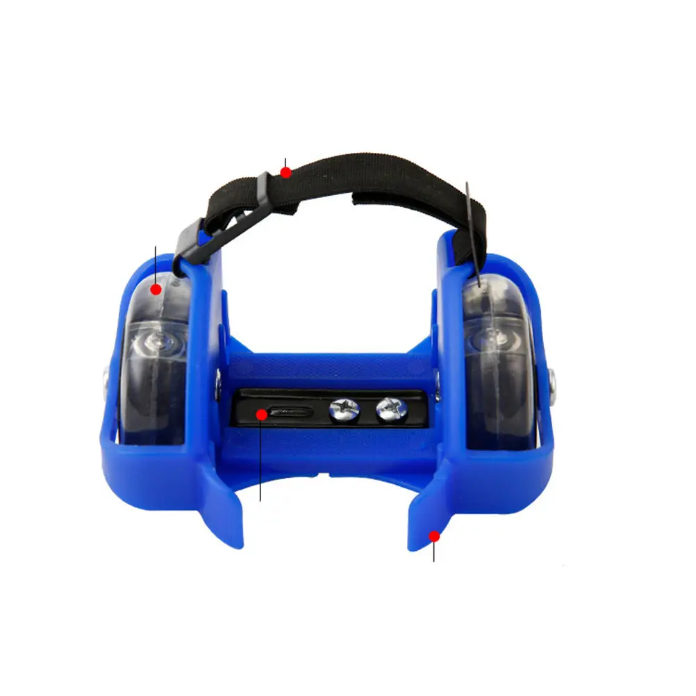 

1Pair Kids Wheel Heel Roller Adjustable Flashing Wear-Resistant PU ABS Carbon Steel Outdoor Skates Cool Heel Wheels Blue