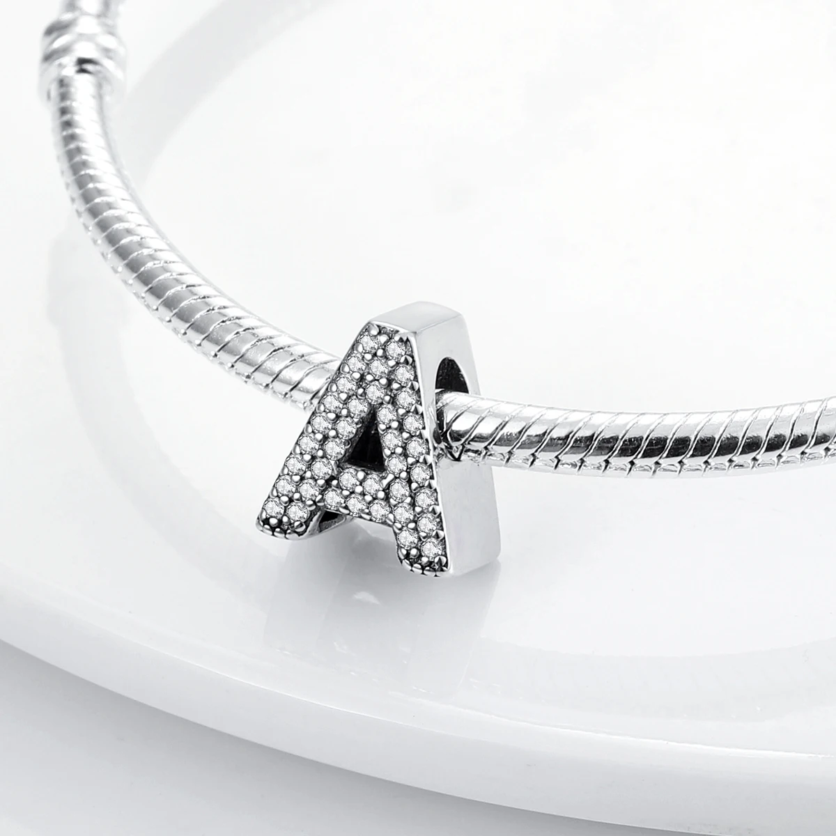 

2024 Hot Sale 26 English Series Letter A Shape Charm Bead Fit Pandora Bracelet Women Silver Pendant Beads Fine DIY Jewelry Gift
