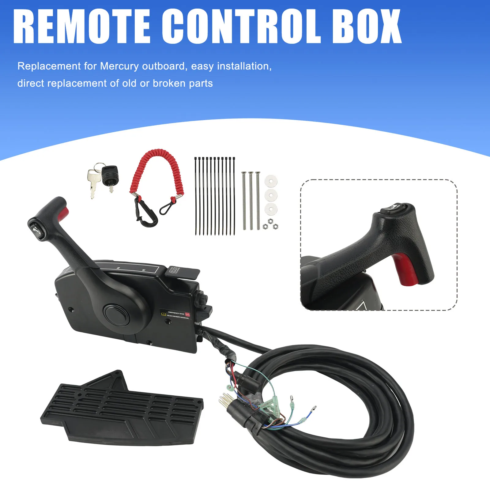 

Topteng Remote Control Box 881170A15 for Mercury Outboard Side Mount Trim Tilt 8 Pin
