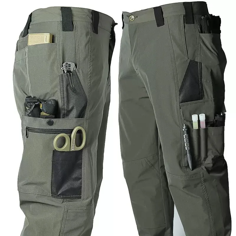 Men's Outdoor Tactical Work Pants – Multi-Pocket, Durable, Loose-Fit, Breathable, Military-Style Trousers