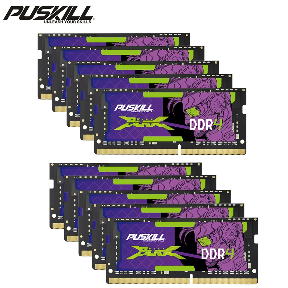 

10 шт. PUSKILL DDR4 память для ноутбука 32 ГБ 16 ГБ 8 ГБ 1,2 В 260-контактный 3200 МГц 2666 МГц 2400 МГц память для ноутбука