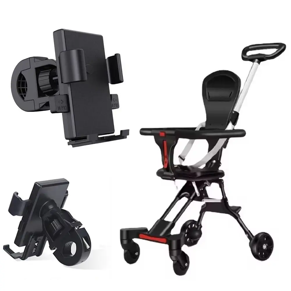 

Baby Stroller Cell Phone Holder Baby Pram Adjustable Smartphone Bracket 360° Rotate Shockproof Lazy Phone Holder