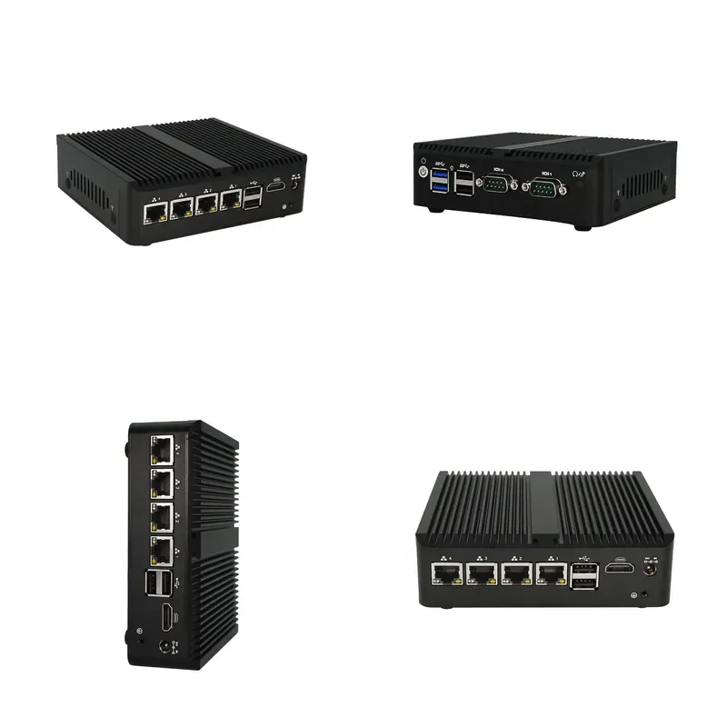 Fanless Soft Router Computer with J4125 Processor 4 Lan 2.5G Ethernet Ports Pfsense Linux Firewall Mini PC