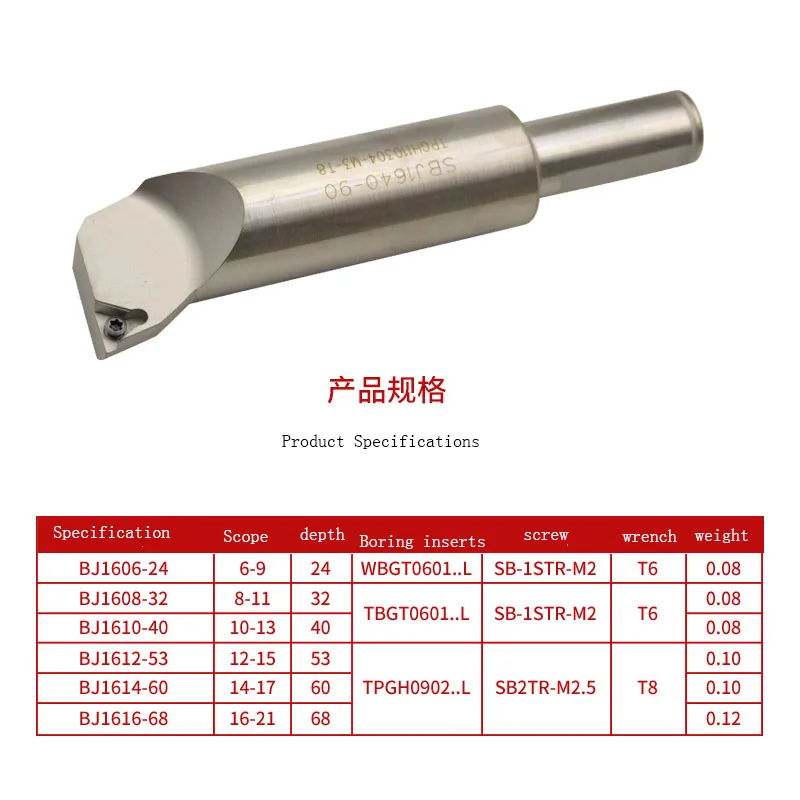 Imagem -05 - Fino-tuning Chato Barra Acabamento Ferramenta Titular Sbj16 Nbj16 Chato Máquina Toolholder 1616 20 25 30 40 12 1pc Novo