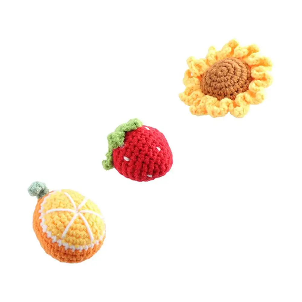 Cartoon Wool Cute Fruit Sunflower Orange Hand Knitted Strawberry Strawberry Knitting Supplies Handmade Crochet Pumpkin Fruit