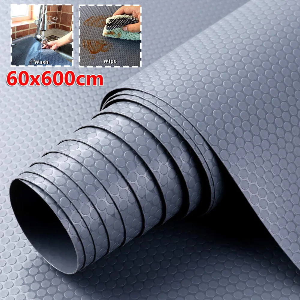 Tappetini per scaffali, rivestimenti per cassetti non adesivi, rivestimenti per mobili da cucina, tappetini in plastica EVA per frigorifero, protezioni in carta per scaffali, 60×600 CM