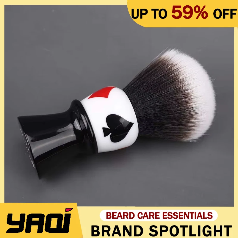 YAQI Casino Clubs 26mm Synthetic Hair Resin Handle Husky Knot Men Wet Shaving Brush Durability Versatile Grooming Shaving Tool