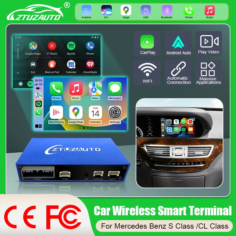 Wireless CarPlay for Mercedes Benz S-Class / CL W221 2006-2012 ,with Android Auto Mirror Link AirPlay Car Play Functions