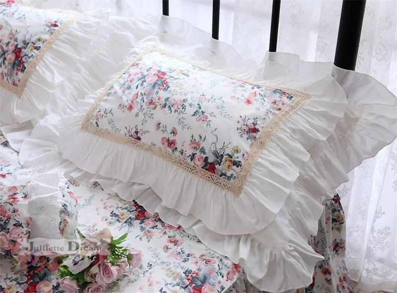 1 piece Princess pillow case Ruffle Lace pillowcase Cotton Wedding fall decorations Bedding Pillowcases pillow cover sale