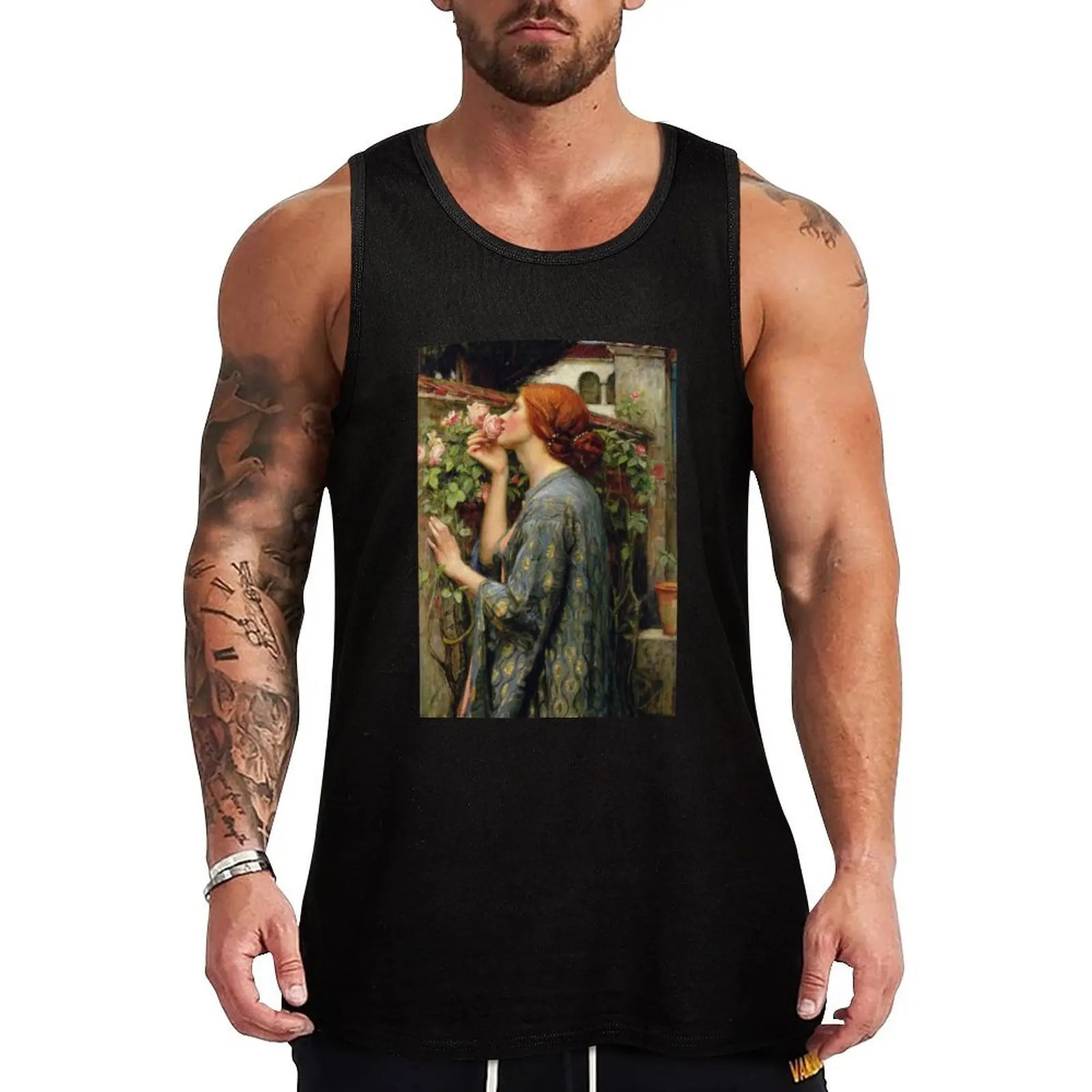 

Waterhouse's Soul of a Rose Tank Top Fashion Graphic Tank Top Trendy Print Sleeveless Shirt