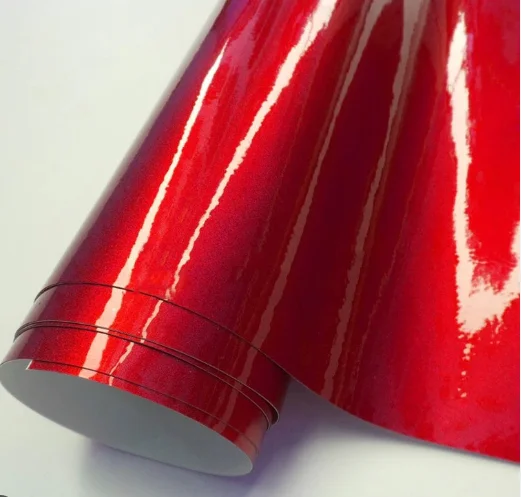 2025 High Quality Glossy Liquid Metallic Gentiana Red Vinyl Wrap Film for Car Body Decoration Bubble Free