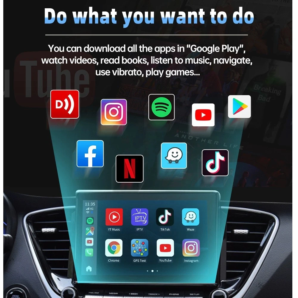 Wireless Carplay Interconnected Car Box AIBox Carplay Box SM6225 8+128G