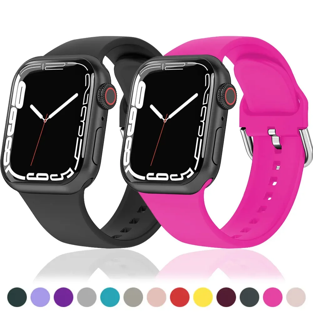 Pasek sportowy do Apple Watch 40mm 44mm 45mm 41mm 46mm 42mm 49mm Silikonowa bransoletka iWatch 11 10 9 8 6 SE 5 7 SE Ultra 3